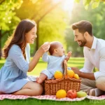 Home 13 변호사와 인공지능의 융합 사례 - **Prompt 1: A joyful family picnic in a sunlit park.**
Detailed Description: A happy young famil...