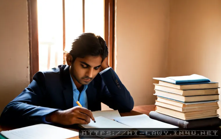 변호사 시험 실패 후 재도전 사례 - Photorealistic Indian law exam candidate in their late twenties studying again at a tidy desk at daw...